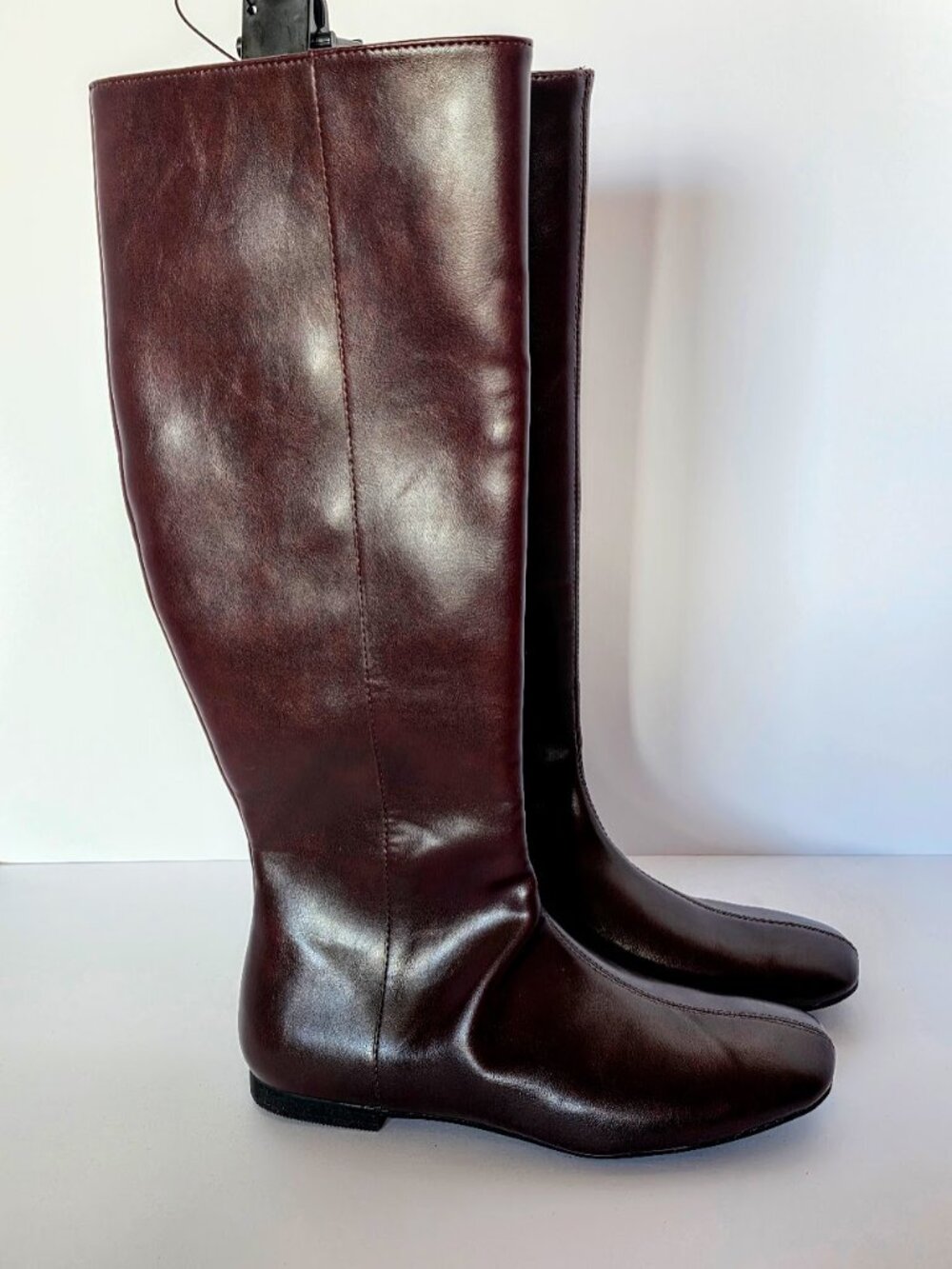 Time and Tru Burgundy Faux Leather Knee High Boots Size 6